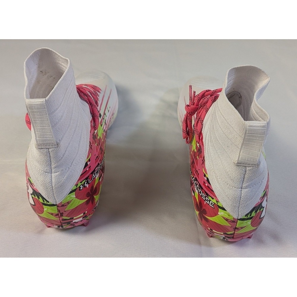 Under Armour Highlight Pro Lacrosse Cleats Mens 15 White Pink Floral 6005974-100 - Picture 3 of 8